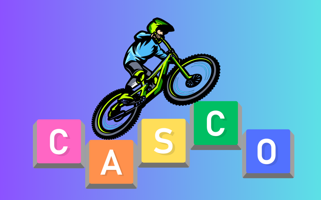 scritta casco con biker rampante
